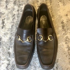Gucci Leather  Horsebit Loafers